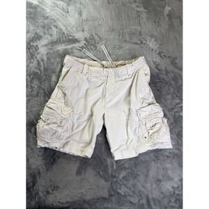 Polo Ralph Lauren Mens White Utility Canvas Cargo Shorts Relaxed Fit Sz 38